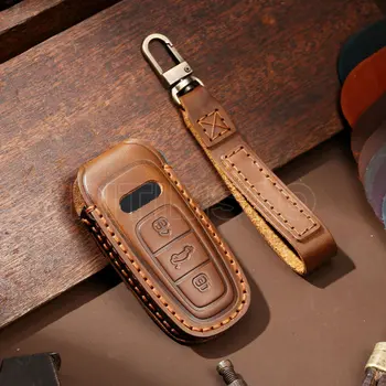 Custodia/cover per Chiave/telecomando in pelle Shell per Audi per Audi A6 A7 A8 E-tron Q5 Q7 Q8 C8 D5 custodia protettiva accessori Fob - Custodia per chiave a distanza per auto in pelle Shell per Audi per Audi A6