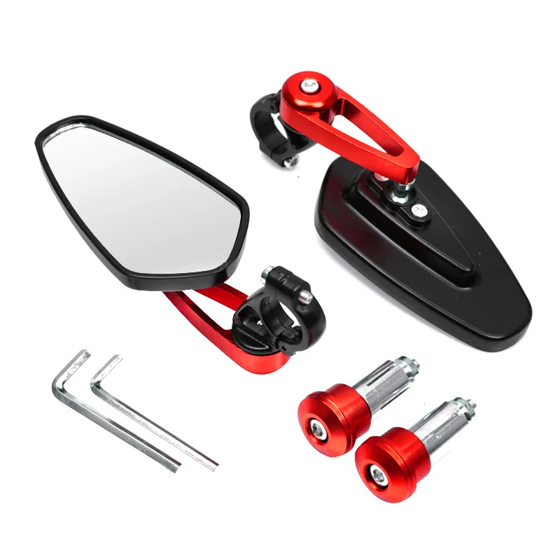 SYUFRE Latéraux Miroirs Protège-Mains De Moto Noir Guidon Rétroviseur Latéral Sport Vélos De Rue Rétroviseurs D'extrémité De Barre Protection De Levier