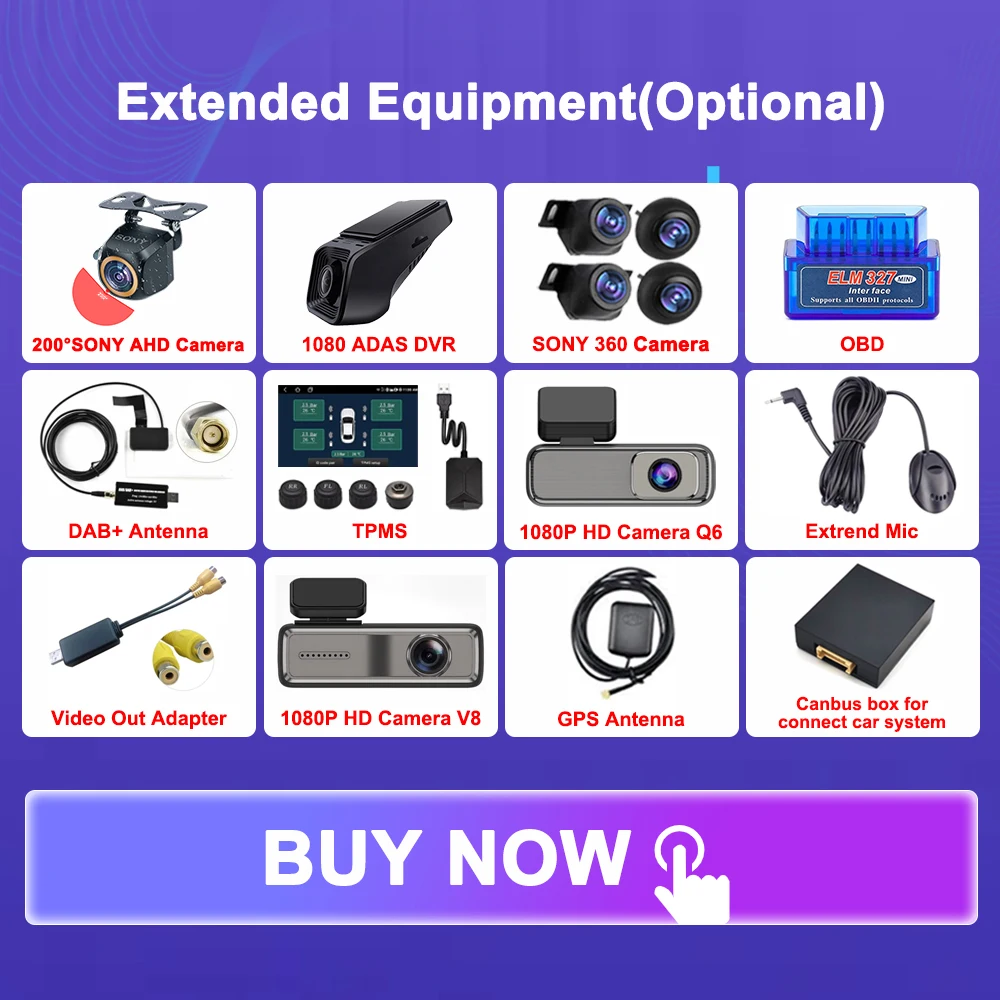 Android 13 Per Dab + Dvr Tpms Carplay Obd Sony 360 Telecamere Per Autoradio Nettore Dvd Sistema Di Monitoraggio