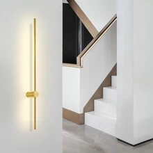  Copper Color Aluminum Hallway Long Wall Lamp Minimalist Wall Lights Living Room Bedroom Staircase Light Bedside Wall Sconce 