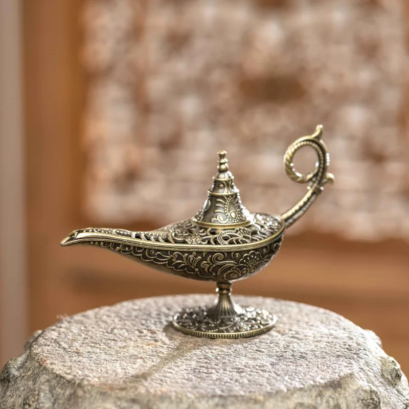 Antique Metal Incense Burner, Aladdin's Magic Lamp Design, Decorative Craft Gift Candle Holder, Hot-selling, Incense Burner