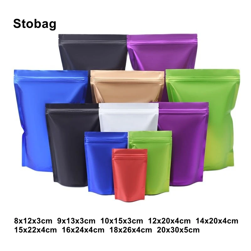 50pcs Food Grade Stand Up Plastic Mylar Zipper Bags with Window Doypack  Pouch for Food Candy Chocolate Organizer Dry Fruit Bag