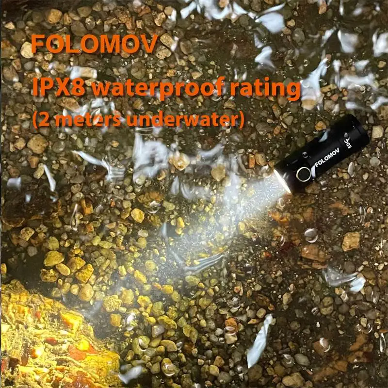 FOLOMOV EDC C2 Nicha E21A 600lm 마그네틱 테일 EDC 미니 손전등, 충전식 14300 배터리, 야외 LED 손전등, 8 가지 모드