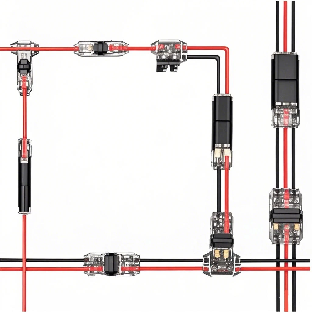 ขั้วต่อสายไฟกันน้ําขนาดกะทัดรัดแทรกโดยตรง 1P/2P/3P - ขั้วต่อด่วนแบบไม่มีการปอกสําหรับสายไฟฟ้าอัตโนมัติ 1
