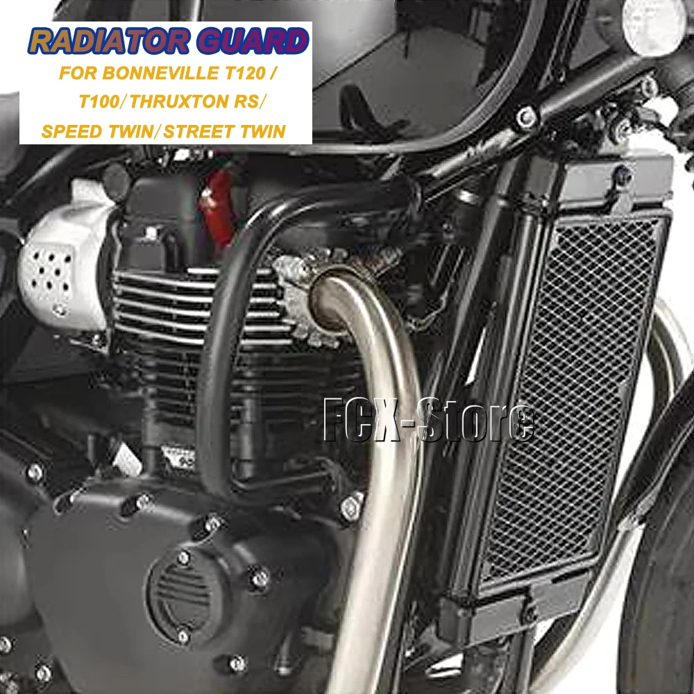 Per Bonneville T120 T100 Thruxton Rs/Speed Twin/Street Twin Moto Radiatore Guard Engine Cooler Griglia Di Protezione Della Copertura