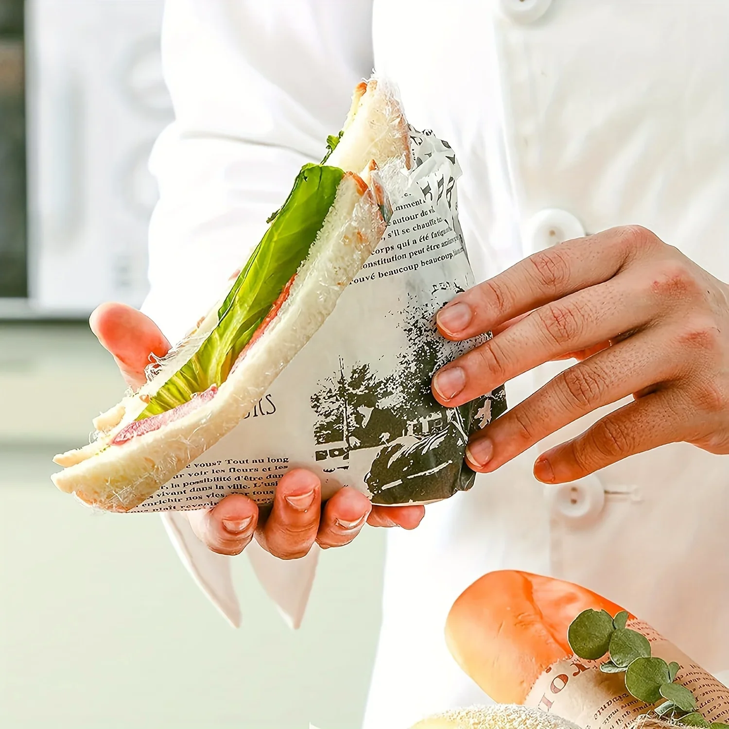 1 Roll of Vintage Newspaper, Disposable Sandwich Wrapping Paper, Anti Stick Baking Baking Tray Oil Paper, Bread Paper