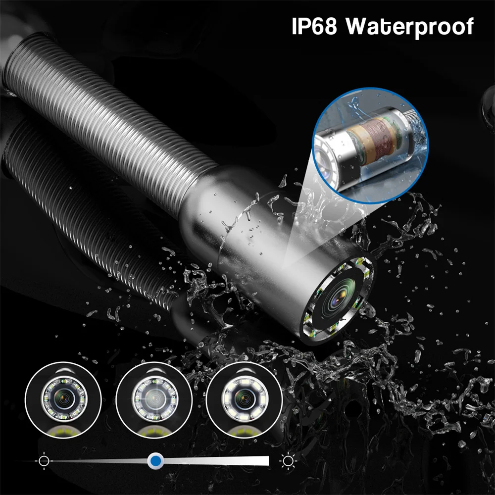 4.3" Screen Pipe Inspection Camera 5600mA Battery IP68 1200TVL Drain 17MM/22MM Sewer Pipeline Industrial Endoscope 20M/30M/50M 2