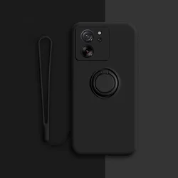 Universal Silicone Magnetic Ring Holder Phone Case Cover - mi 12 12X 12S (Black)