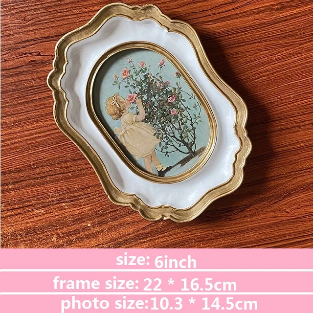 Cadre Photo Mural Baroque Européen En Résine - Design Vintage élégant Pour Décorer Votre Intérieur (22,5x15 Cm)