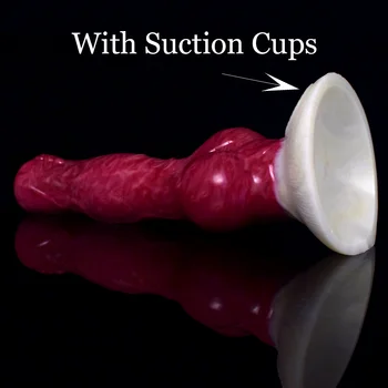 NNSX Big Knot Dog Dildo with Suction Cup for Women Sexy Toys Animal Glossy Swirly Patterns Flexible Anal Plug Silicone Sex Shop 4