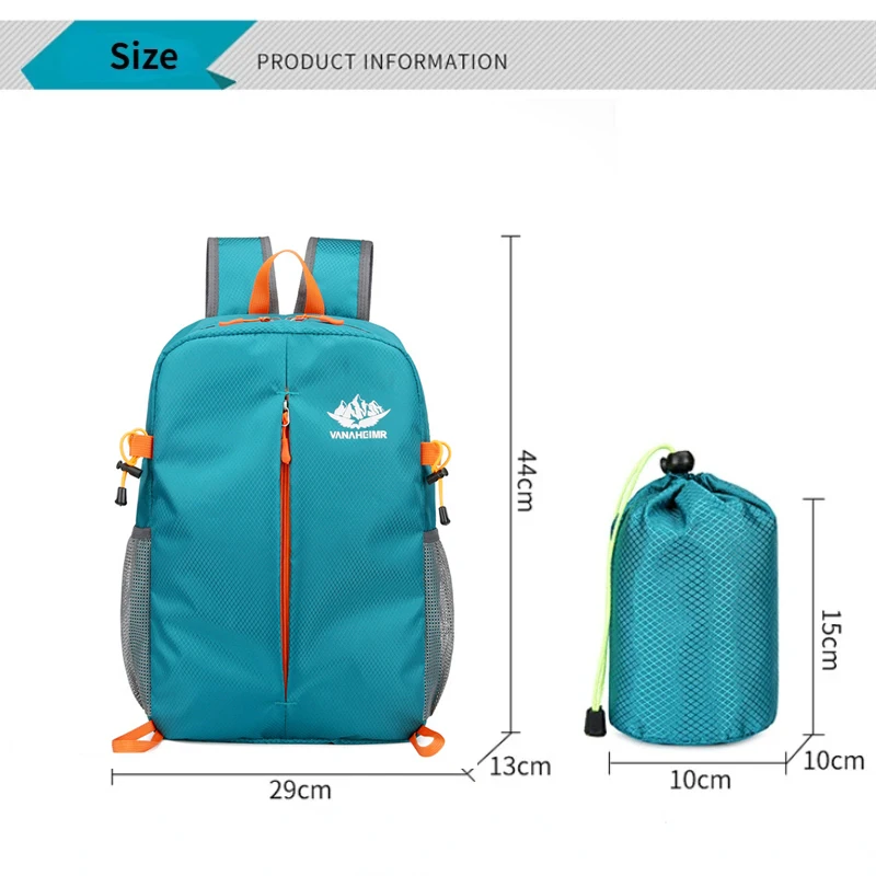 New Foldable Backpack Outdoor Ultra Light Camping Hiking Travel Bag Men's and Women's Computer Waterproof Backpack Day Bag