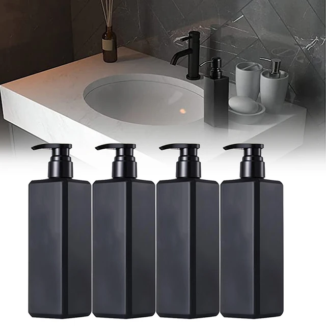 1/2/4pcs Bagno Doccia Dispenser di Sapone 500ml Bottiglia di Plastica Pompa Nero Contenitore di Liquido Vuoto per il Bagno di Casa forniture 1