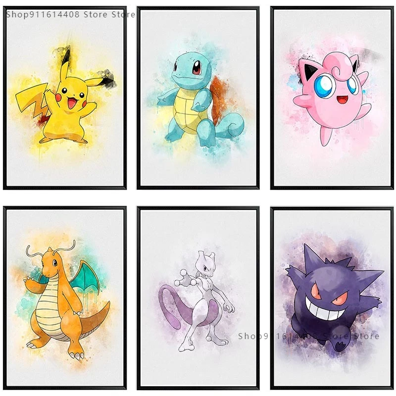バンダイ ポケモンの水彩画 創造的なレジャー 5dのモダンな壁画 アニメ クロスステッチ 子供の部屋 家の装飾 Aliexpress