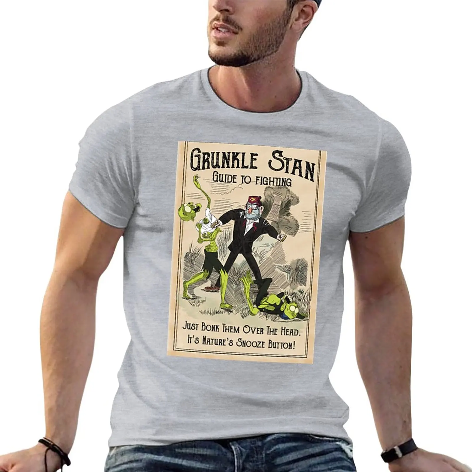 

Grunkle Stan Fighting Man T-Shirt cute tops tees mens cotton t shirts