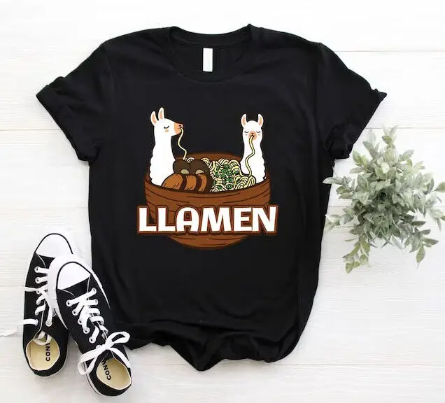 Llamen Ramen Japanese Noodles T-Shirt, Divertente Amante Del Ramen, Foodie Cute Tee, Soup