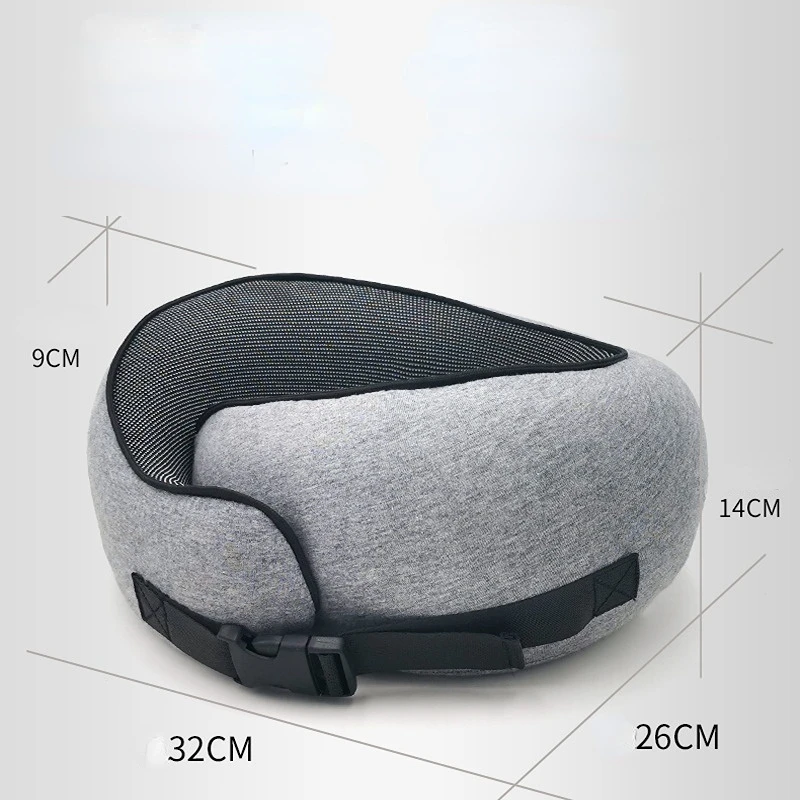  Paquete de 2 almohadas de viaje de espuma viscoelástica para el  cuello, almohada ajustable para el cuello para viajar en avión para cuello,  almohada enrollable flexible para barbilla, dolor de hombro, 