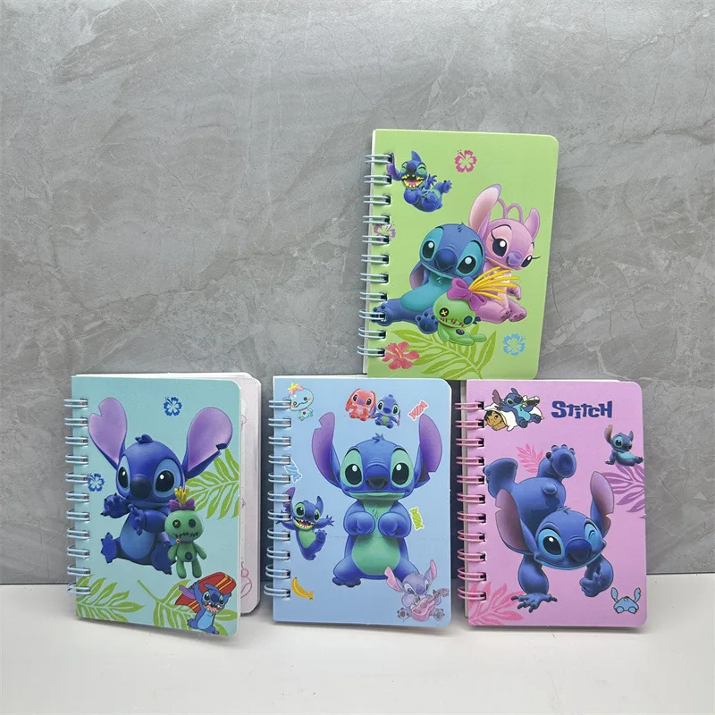 4 Pcs Mixed Disney Stitch Coil Notebook Notebook Cartoon Cute Color Inner Page Mini Notebook 5
