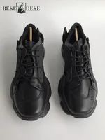 Designer Men Fashion Genuine Leather Shoes Lace Up Outside Joggers Sneakers Trainers Footwear Casual Spring Autumn Shoes 1