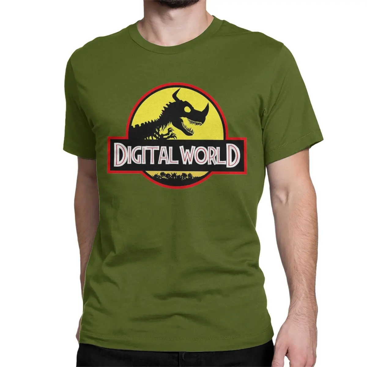 thumbnail image 1 of Camiseta de dinosaurios del mundo digital para hombre y mujer, camisetas de algodón de anime Digimon, camiseta novedosa de manga corta con cuello redondo, camiseta para adultos, 1 of 7
