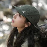 Japanese Retro Quick-drying Short Brim Baseball Caps Unisex Summer Outdoor Sunscreen Casual Versatile 5-flap Tooling Camping Hat 2