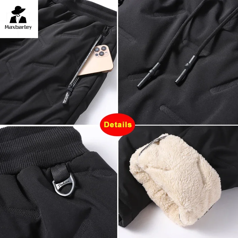 Men Winter Pants Casual Joggers Sportwear Down Cotton Trousers 8xl casual pants