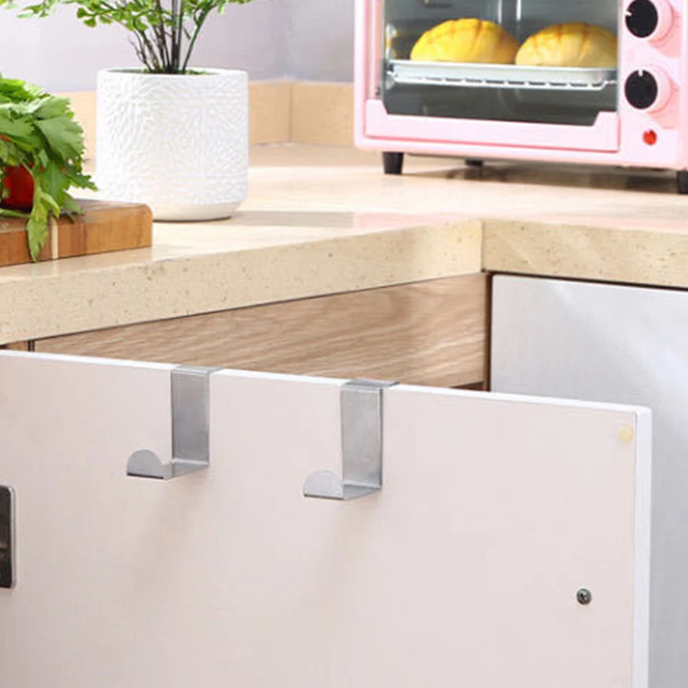 6pcs Stainless Steel Over Door Hook Heavy Duty For Hanging Z Shape Coats Durable Home Kitchen Bedroom Organizer Supplies storage hook door hook