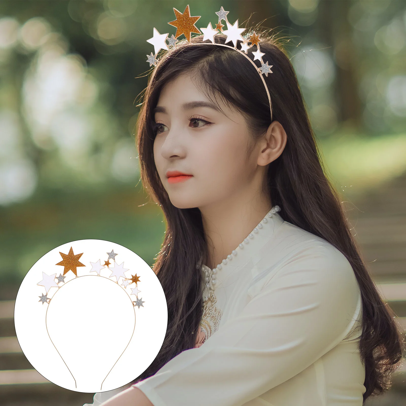 

Glitter Headband Princess Bride Costume Alloy Headwear Decorative Heart-shaped Party Headdress Lady Hair Clasp Bridesmaid
