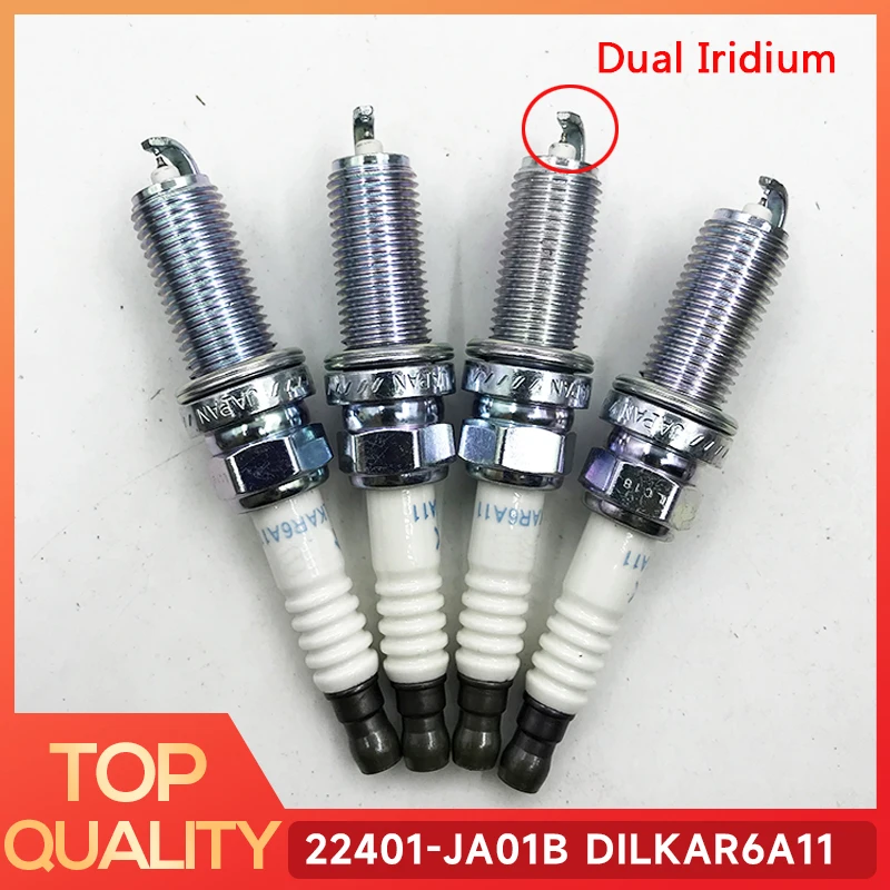 DILKAR6A-11 22401JA01B Iridium Spark Plug For Nissan X-Trail Sentra Rogue Altima Teana 2.5 4pcs spark plug