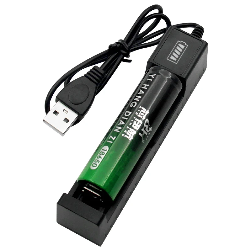 Battery Charger 18650 USB 3.7V Rechargeable Lithium Battery 1 Slot Charger Smart Quick Fast Charging For 14500 16650 14650 18500