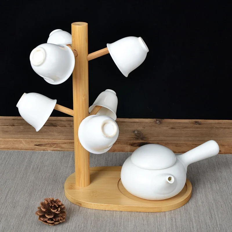 Bamboo Combination Storage Rack Cup Holder Household Drain Rack Desktop Creative Branch Hanger Wine Glass Holder 4