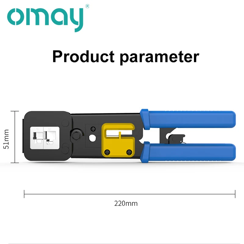 RJ45 RJ11 Crimp Tool Pass Through Cat5 Cat5e Cat6 Crimper Cutter Stripper for RJ12 8P 6P End Connector