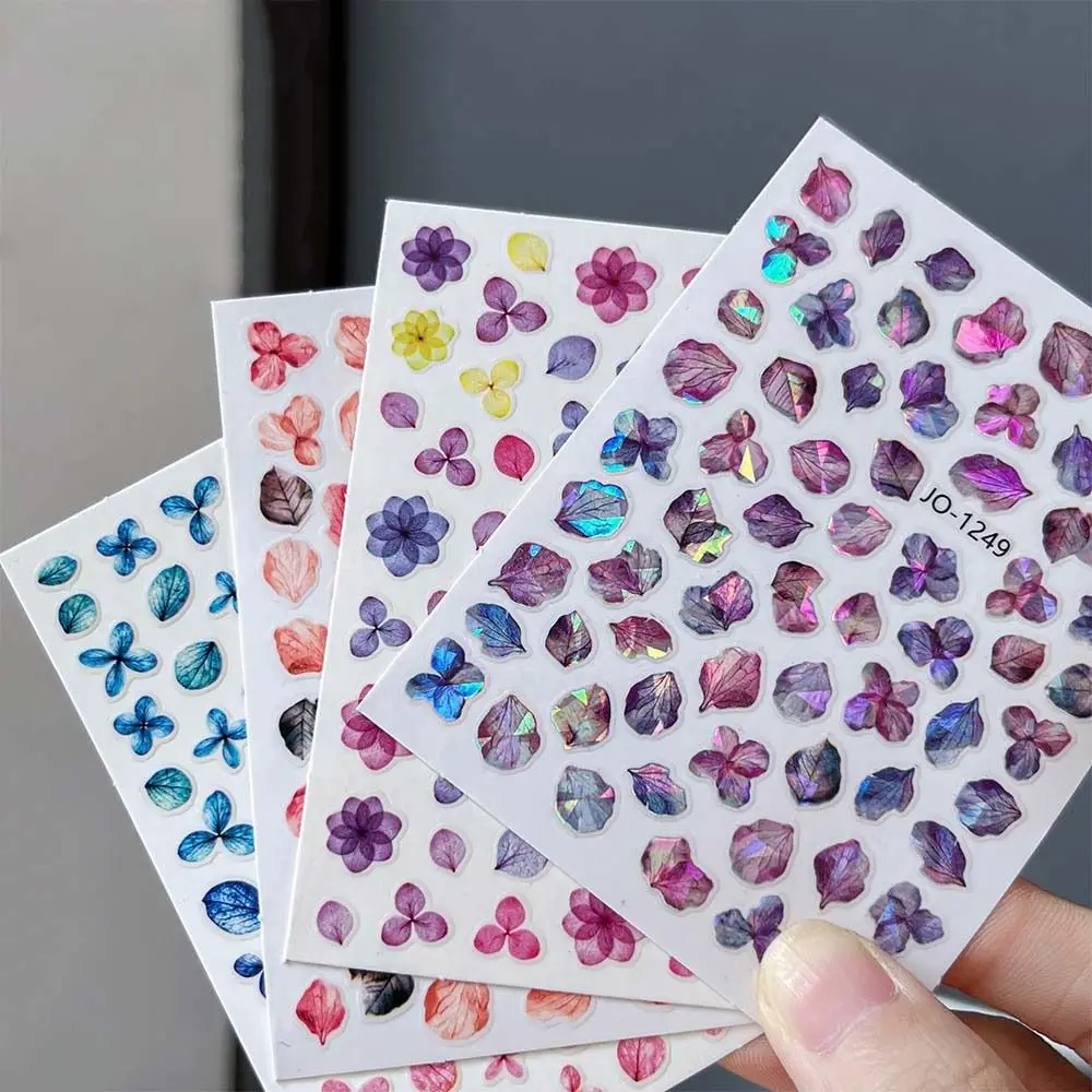 

Japanese Nail Art Stickers Dry Leaves Petals Painting Flowers Laser Adhesive Sliders Decals Decorated Nail Manicures