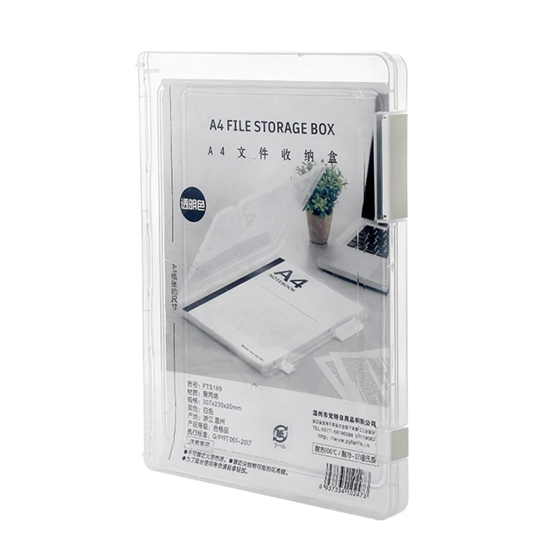 

Transparent Documents Box Dustproof File Box for Students School