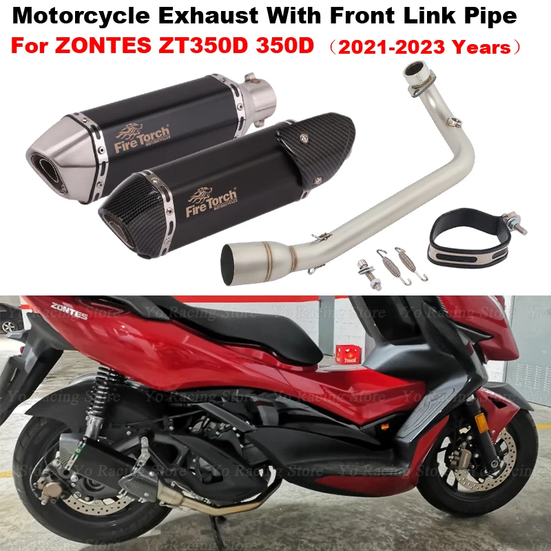

Motorcycle Exhaust Escape Systems Front Link Pipe 51mm Slip On For ZONTES ZT350D ZT 350D 2021 2022 2023 Muffler Moto DB Killer