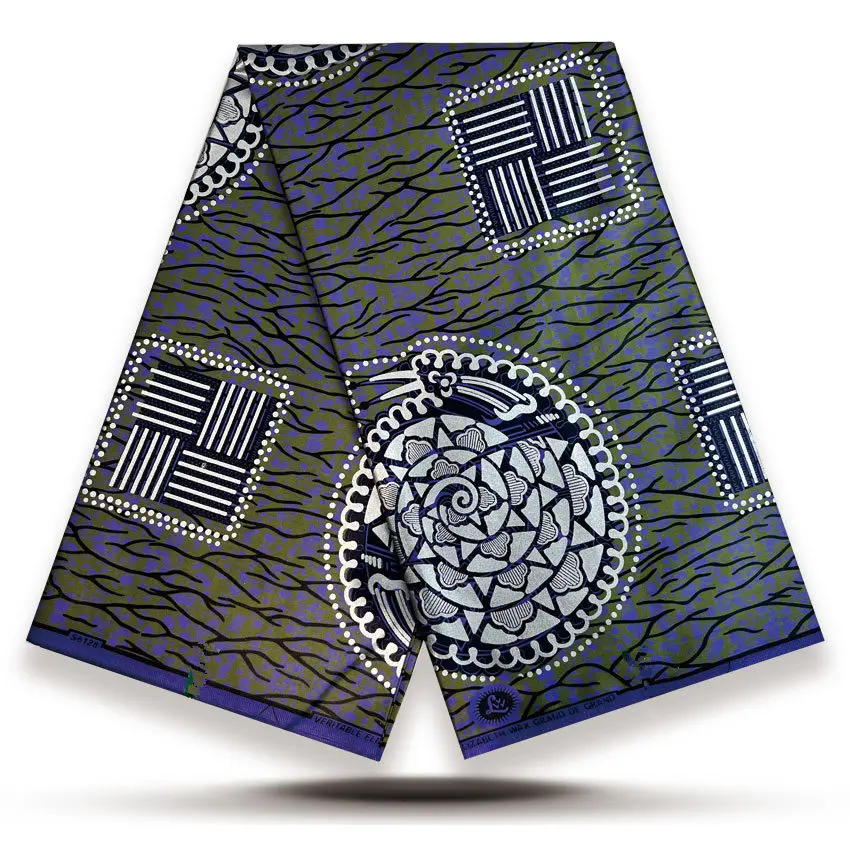 2026 Soft Latest Satin Prints Fabric African Wax Fabric 100% Cotton High Quality 6 Yards per Piece 6