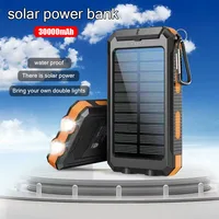 Batterie externe Portable 30000mAh pour voiture, avec lanière, batterie de rechange pour batterie solaire Xiaomi IPhone, boussole de Camping en plein air 1
