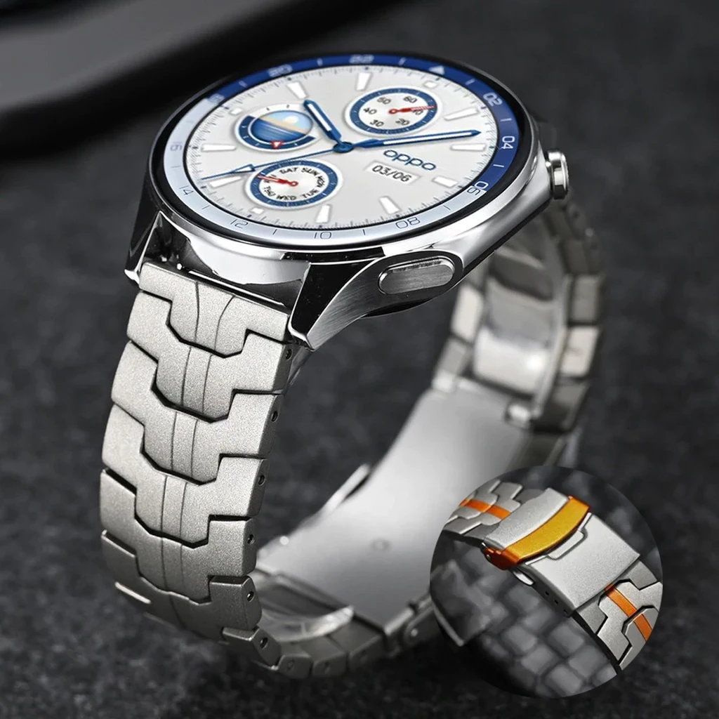 Elegant 22mm Stainless Steel Watch Strap - Premium Metal Band Bracelet