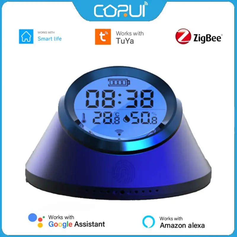 CORUI Tuya Zigbee Smart Temperature & Humidity Sensor Clock With