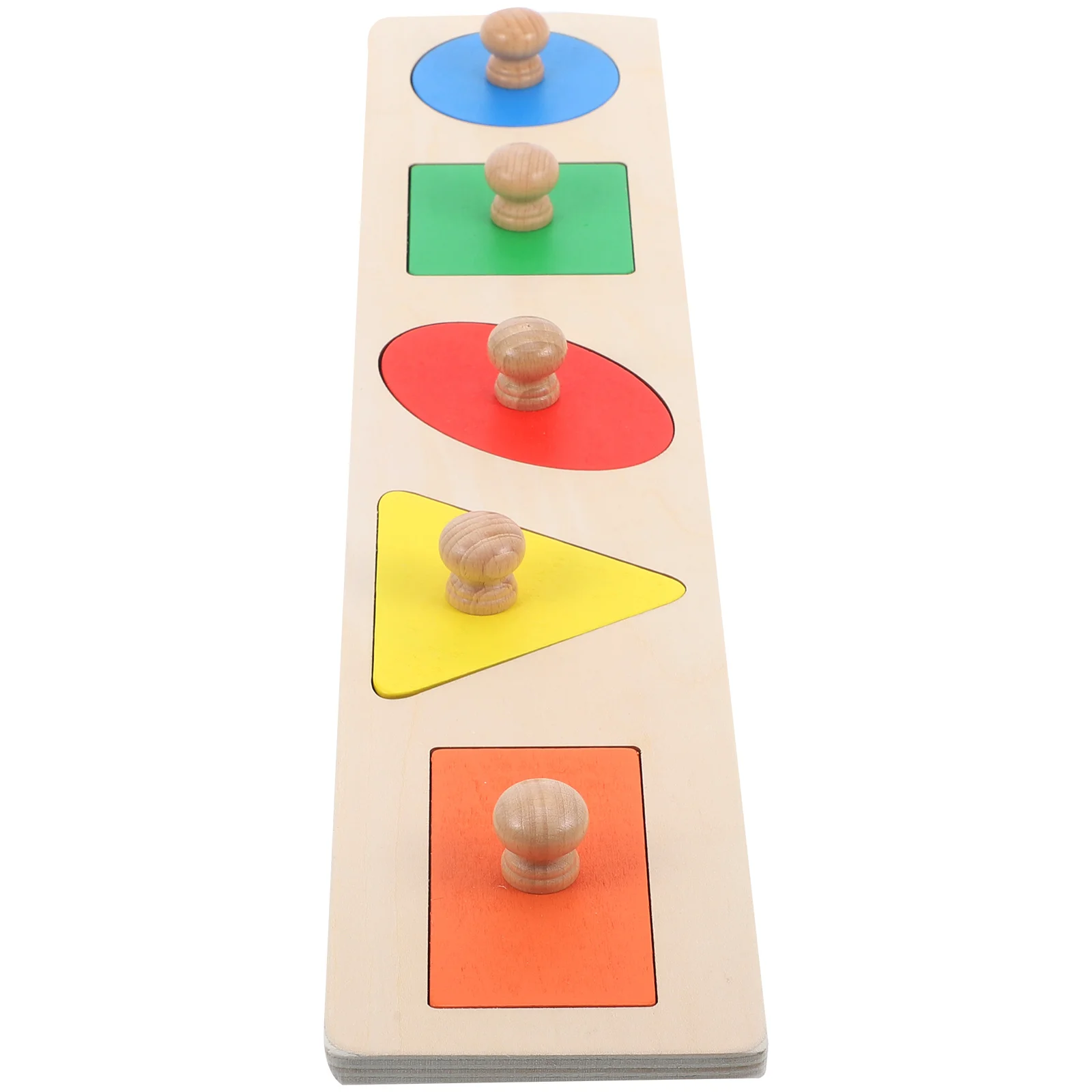 

Geometric Toddler Wood Puzzles Toys Knob Baby Peg with Knobs Jumbo Infant