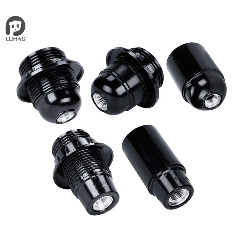 E27 Self-locking Bakelite Lamp Holder E14 Cap Screw LED Light Head Socket Floor Desktop Light Bulb Base Black lamp holder,lamp bulb holder,lamp base