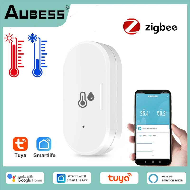 

Tuya ZigBee Smart Temperature And Humidity Sensor Need Zigbee Gateway Hub Hygrometer Home Security Work With Alexa Google Home