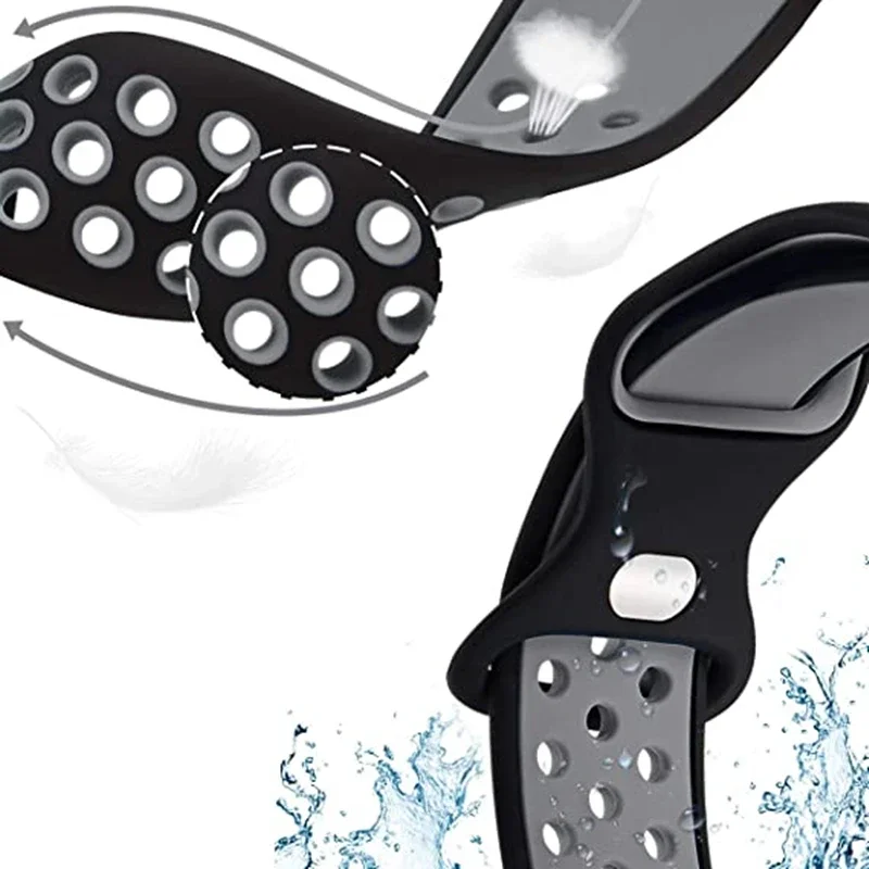 Breathable Silicone Watch Strap Bracelet - Universal Fit