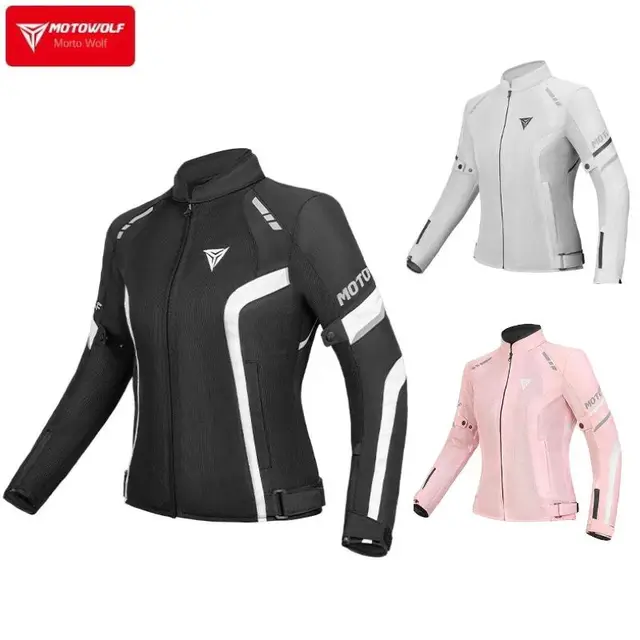 Motowolf Women Motorcycle Jacket Summer Breathable Moto Riding Jacket CE Approval Motocross Jacket Lightweight 3 Colors