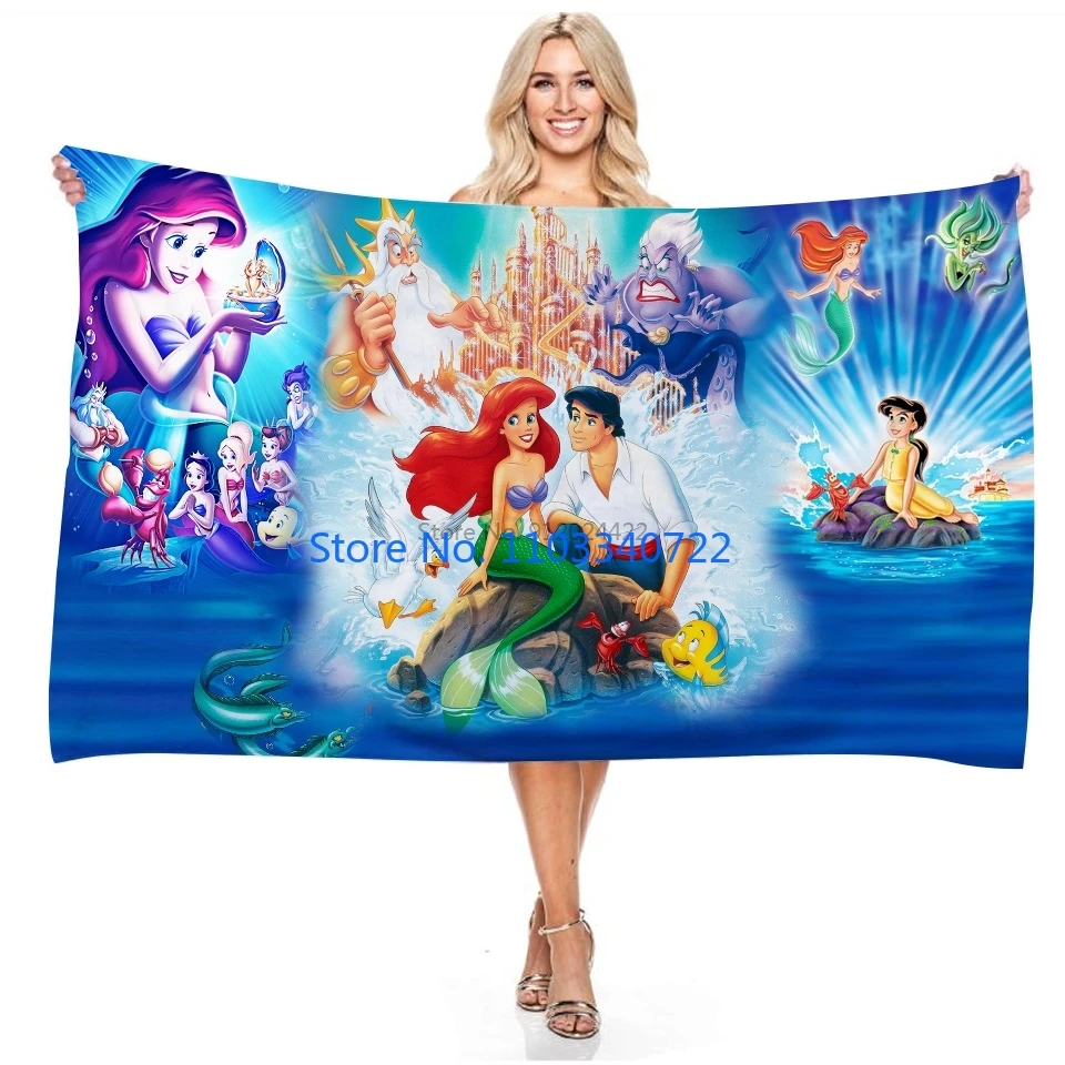 Ariel E Prince Eric Character Telo Mare Telo Da Bagno Cartoon The Little Mermaid Fairy Tales Asciugamani Da Doccia In Microfibra 75X150Cm