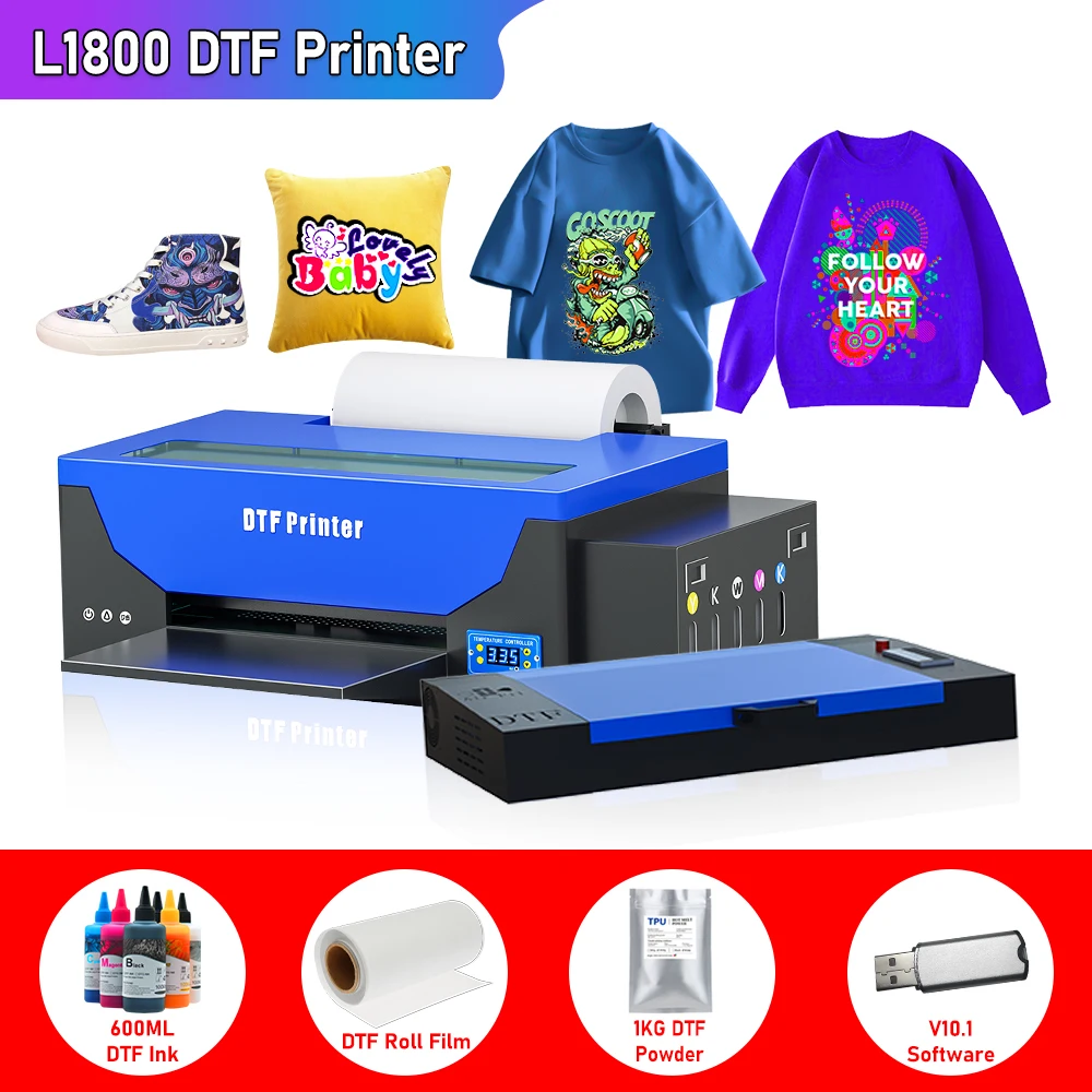 

A3 DTF Transfer Printer For Epson L1800 Directly To Film t shirt printer with dtf roll feeder for t shirt printing machine A3