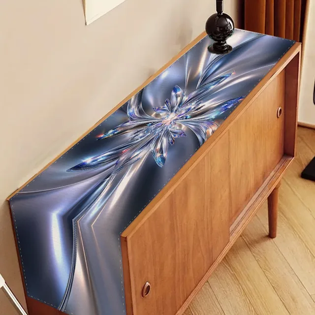 Chemin de table texturé argenté à motifs floraux scintillants, décoration moderne de luxe à motif 3D pour table à manger, table basse, cuisine, fête 1