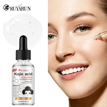 SUYARUN Sérum visage propolis VITAMIN E & Kojic Acid – Traitement anti-âge éclaircissant, estompe les taches foncées, évacue le teint.