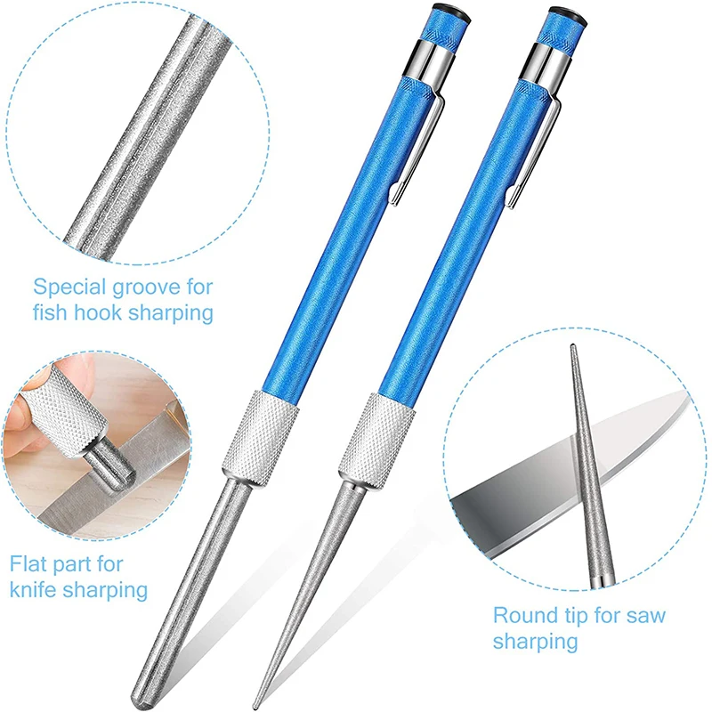 3 In 1 Knife Sharpener Pen Retractable Pocket Knife Sharpening Sharpening  Hook Tool Kit For Hunting Fish Saw Hook - AliExpress