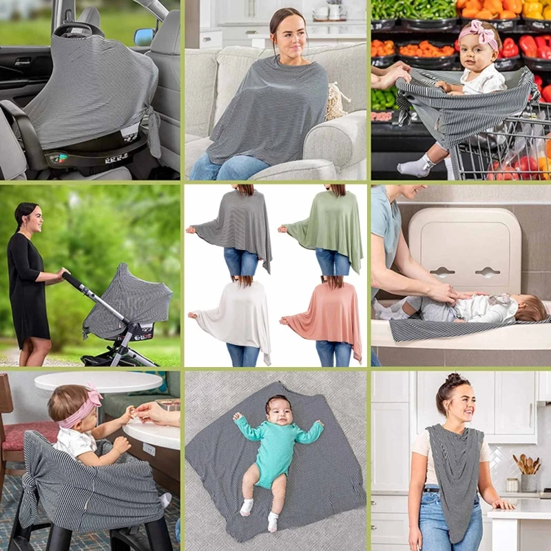 Moms Nursing Cover High Elastic Feeding Cloth Apron Towel Newborn Shower Gift