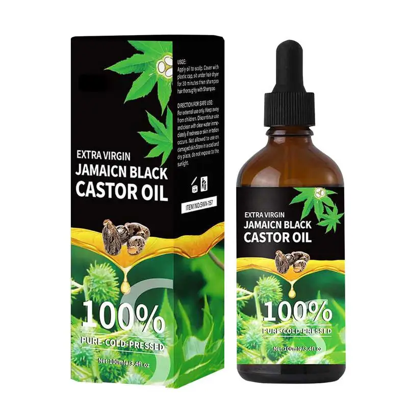 

100ml Hair Growth Oil Castor Oil Hair Growth Skin Care Pure Castor Oil Aromatherapy Black Caster Oils Scalp Strengthening Oil